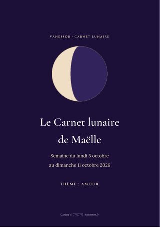Exemple de couverture du Carnet lunaire